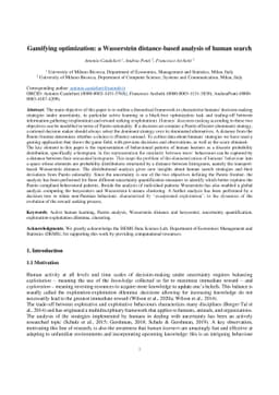 Gamifying optimization: a Wasserstein distance-based analysis of human
  search