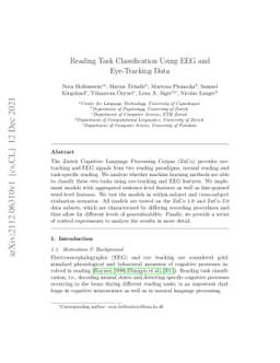 Reading Task Classification Using EEG and Eye-Tracking Data