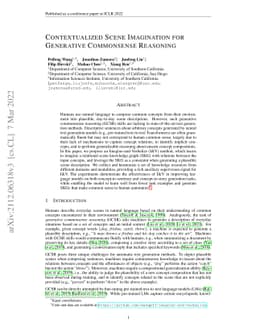 Contextualized Scene Imagination for Generative Commonsense Reasoning