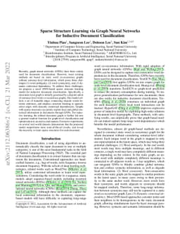 Sparse Structure Learning via Graph Neural Networks for Inductive
  Document Classification