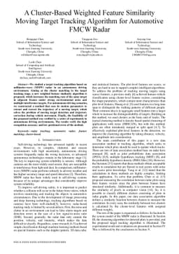 A Cluster-Based Weighted Feature Similarity Moving Target Tracking
  Algorithm for Automotive FMCW Radar