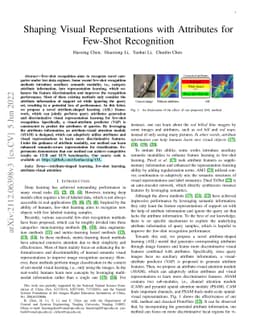 Shaping Visual Representations with Attributes for Few-Shot Recognition