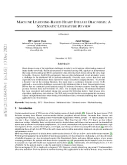 Machine Learning-Based Heart Disease Diagnosis: A Systematic Literature
  Review