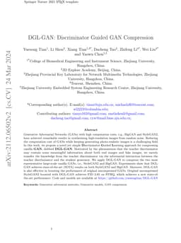 DGL-GAN: Discriminator Guided Learning for GAN Compression