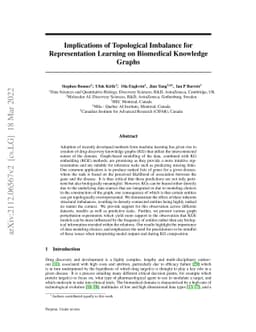 Implications of Topological Imbalance for Representation Learning on
  Biomedical Knowledge Graphs