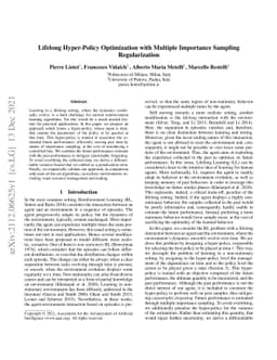 Lifelong Hyper-Policy Optimization with Multiple Importance Sampling
  Regularization