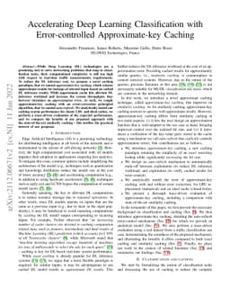 Accelerating Deep Learning Classification with Error-controlled
  Approximate-key Caching