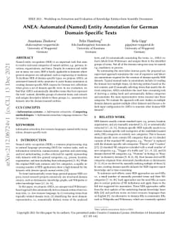ANEA: Automated (Named) Entity Annotation for German Domain-Specific
  Texts