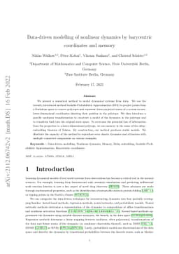 Data-driven modelling of nonlinear dynamics by barycentric coordinates
  and memory