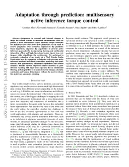 Adaptation through prediction: multisensory active inference torque
  control