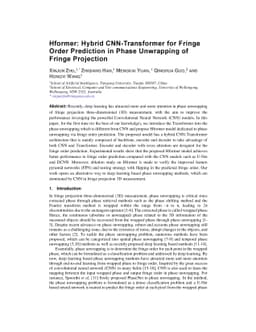 Hformer: Hybrid CNN-Transformer for Fringe Order Prediction in Phase
  Unwrapping of Fringe Projection