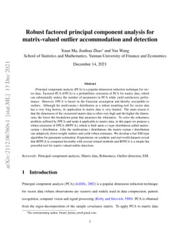 Robust factored principal component analysis for matrix-valued outlier
  accommodation and detection