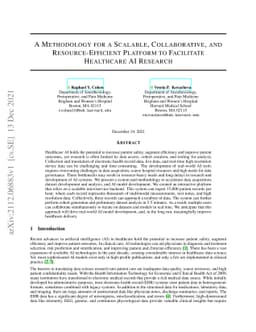 A Methodology for a Scalable, Collaborative, and Resource-Efficient
  Platform to Facilitate Healthcare AI Research