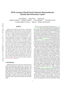 HVH: Learning a Hybrid Neural Volumetric Representation for Dynamic Hair
  Performance Capture