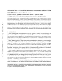 Generating Fluent Fact Checking Explanations with Unsupervised
  Post-Editing