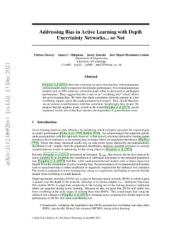 Addressing Bias in Active Learning with Depth Uncertainty Networks... or
  Not