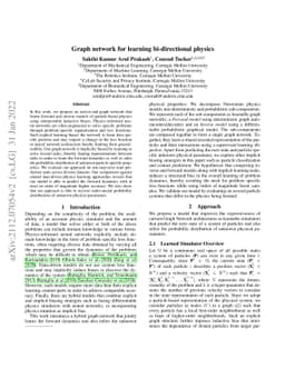 Graph network for learning bi-directional physics