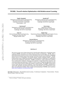 NEORL: NeuroEvolution Optimization with Reinforcement Learning
