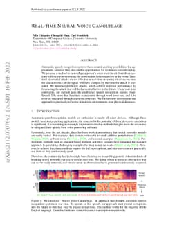Real-Time Neural Voice Camouflage