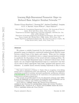 Learning High-Dimensional Parametric Maps via Reduced Basis Adaptive
  Residual Networks