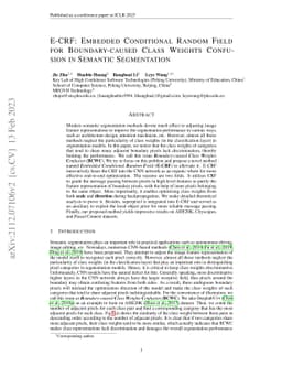 E-CRF: Embedded Conditional Random Field for Boundary-caused Class
  Weights Confusion in Semantic Segmentation