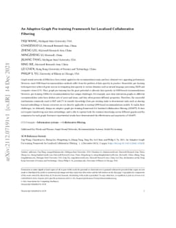 An Adaptive Graph Pre-training Framework for Localized Collaborative
  Filtering