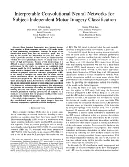Interpretable Convolutional Neural Networks for Subject-Independent
  Motor Imagery Classification