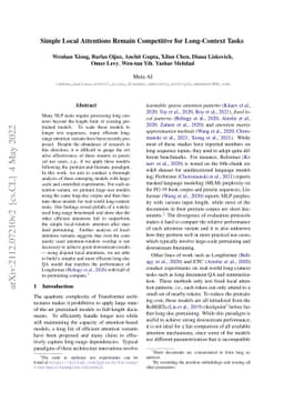 Simple Local Attentions Remain Competitive for Long-Context Tasks