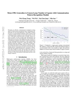 Meta-CPR: Generalize to Unseen Large Number of Agents with Communication
  Pattern Recognition Module