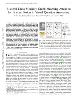 Bilateral Cross-Modality Graph Matching Attention for Feature Fusion in
  Visual Question Answering