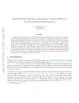 Biased Gradient Estimate with Drastic Variance Reduction for Meta
  Reinforcement Learning