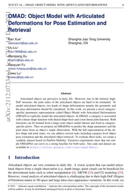 OMAD: Object Model with Articulated Deformations for Pose Estimation and
  Retrieval
