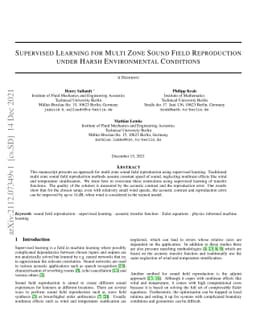 Supervised Learning for Multi Zone Sound Field Reproduction under Harsh
  Environmental Conditions