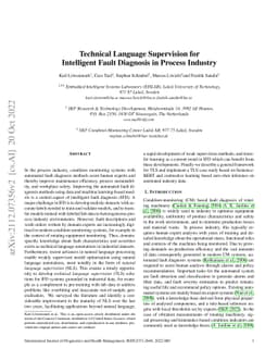 Technical Language Supervision for Intelligent Fault Diagnosis in
  Process Industry