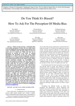 Do You Think It's Biased? How To Ask For The Perception Of Media Bias