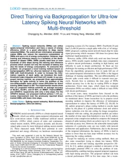 Direct Training via Backpropagation for Ultra-low Latency Spiking Neural
  Networks with Multi-threshold