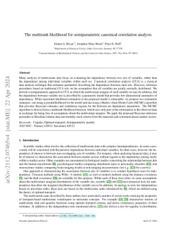 The multirank likelihood for semiparametric canonical correlation
  analysis