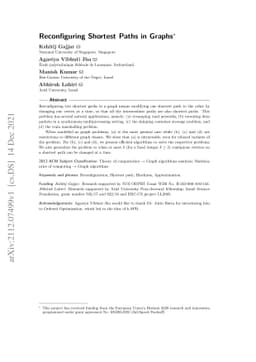 Reconfiguring Shortest Paths in Graphs