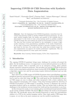 Improving COVID-19 CXR Detection with Synthetic Data Augmentation