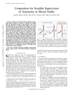 Cooperation for Scalable Supervision of Autonomy in Mixed Traffic