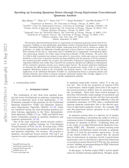 Speeding up Learning Quantum States through Group Equivariant
  Convolutional Quantum Ansätze