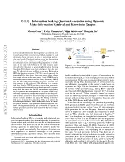 ISEEQ: Information Seeking Question Generation using Dynamic
  Meta-Information Retrieval and Knowledge Graphs