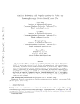 Variable Selection and Regularization via Arbitrary Rectangle-range
  Generalized Elastic Net