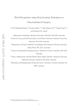 Weed Recognition using Deep Learning Techniques on Class-imbalanced
  Imagery