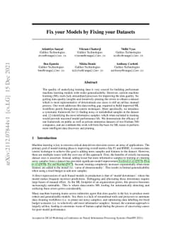 Fix your Models by Fixing your Datasets