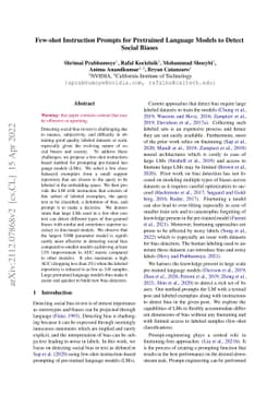 Few-shot Instruction Prompts for Pretrained Language Models to Detect
  Social Biases
