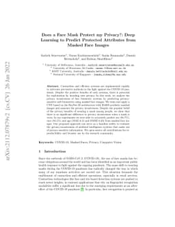 Does a Face Mask Protect my Privacy?: Deep Learning to Predict Protected
  Attributes from Masked Face Images
