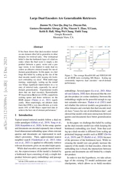 Large Dual Encoders Are Generalizable Retrievers
