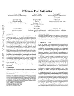 SPTS: Single-Point Text Spotting