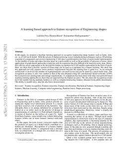 A learning-based approach to feature recognition of Engineering shapes